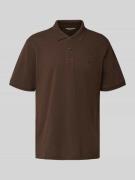 Jack & Jones Poloshirt mit kurzer Knopfleiste in Dunkelbraun, Größe L