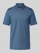 BOSS Slim Fit Poloshirt mit Reißverschluss in Blau, Größe XL