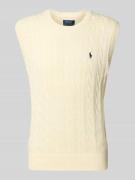 Polo Ralph Lauren Pullunder mit Zopfmuster und Label-Stitching in Offw...