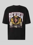 REVIEW T-Shirt mit Label-Print und Rundhalsausschnitt in Black, Größe ...