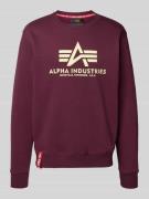 Alpha Industries Sweatshirt mit Label-Print in Bordeaux, Größe L