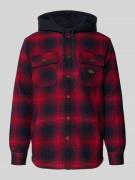 Superdry Regular Fit Hemdjacke mit Brusttaschen in Bordeaux, Größe L
