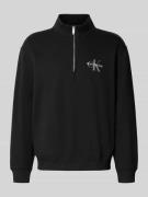 Calvin Klein Jeans Sweatshirt mit Stehkragen in Black, Größe L