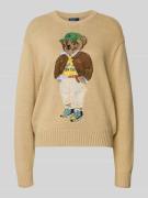Polo Ralph Lauren Strickpullover mit gerippten Abschlüssen in Camel, G...