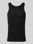 Snocks Tanktop mit geripptem Rundhalsausschnitt in Black, Größe L