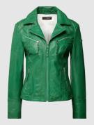 Cabrini Lederjacke mit Reverskragen in Gruen, Größe 38