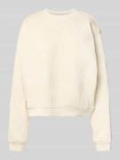 Jake*s Casual Sweatshirt mit Strukturmuster in Ecru, Größe L