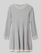 Mayoral Kleid mit Zopfmuster in Mittelgrau Melange, Größe 104