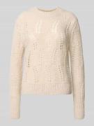 JOOP! Strickpullover mit Lochmuster Modell 'Kalma' in Beige, Größe 34