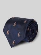 Polo Ralph Lauren Seidenkrawatte mit Logo-Stitching in Marine, Größe 1