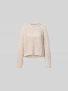 Juvia Relaxed Fit Pullover mit Lockmuster in Sand, Größe L