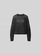 Juvia Relaxed Fit Pullover mit Lockmuster in Dunkelbraun, Größe M