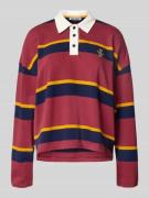 Review Oversized Sweatshirt mit Polokragen in Bordeaux, Größe L