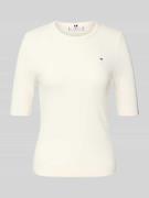 Tommy Hilfiger Slim Fit T-Shirt aus Viskose-Mix in Weiss, Größe L