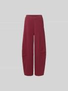 ROTATE Stoffhose mit Zierfalten in Bordeaux, Größe L