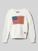 Polo Ralph Lauren Teens Strickpullover mit Label-Stitching in Ecru, Gr...