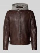 Gipsy Lederjacke aus echtem Schafsnappa Modell 'RYLO' in Dunkelbraun, ...