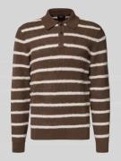 MCNEAL Strickpullover mit Kentkragen in Mittelbraun, Größe L