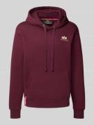 Alpha Industries Hoodie mit Logo und Känguru-Tasche in Bordeaux, Größe...