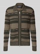 Marc O'Polo Strickjacke aus Baumwoll-Mix in Khaki, Größe L