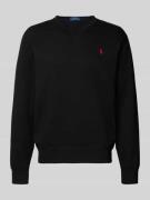 Polo Ralph Lauren Sweatshirt mit Label-Stitching in Black, Größe L