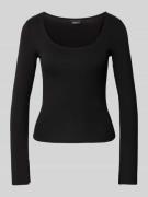 Gina Tricot Longsleeve mit Rundhalsausschnitt in Black, Größe L