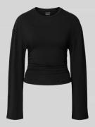 Gina Tricot Longsleeve mit Rundhalsausschnitt in Black, Größe L