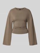 Gina Tricot Longsleeve mit Rundhalsausschnitt in Taupe, Größe L