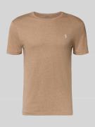 Polo Ralph Lauren T-Shirt mit Logo-Stitching in Taupe, Größe XL