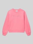 CHAMPION Sweatshirt mit Label-Stitching in Pink, Größe 152