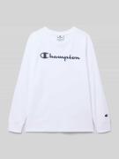 CHAMPION Regular Fit Longsleeve mit Logo-Print in Weiss, Größe 128
