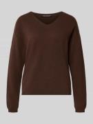 Luisa Cerano Strickpullover mit abgerundetem V-Ausschnitt in Dunkelbra...