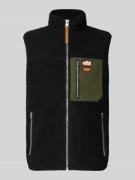 Superdry Fleeceweste mit Reißverschlusstaschen und Stehkragen in Black...