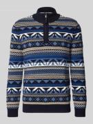 OLYMP Level Five Strickpullover mit Stehkragen in Marine, Größe L