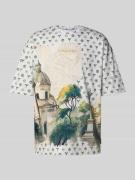 CARLO COLUCCI Oversized T-Shirt mit Label-Stitching in Offwhite, Größe...