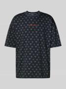 CARLO COLUCCI Oversized T-Shirt mit Label-Stitching in Black, Größe L