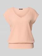 Zero T-Shirt mit V-Ausschnitt und Kappärmeln in Hellrosa, Größe 38