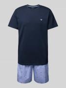 Emporio Armani Pyjama mit Logo-Stitchings in Marine, Größe M