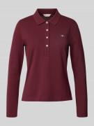 Gant Longsleeve mit Umlegekragen in Bordeaux, Größe L