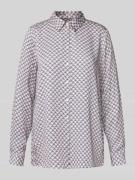 Milano Italy Regular Fit Bluse mit Umlegekragen in Bleu, Größe 36