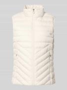 s.Oliver RED LABEL Slim Fit Steppweste mit Stehkragen in Offwhite, Grö...