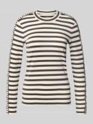 Marc Cain Longsleeve aus Baumwoll-Mix mit Rüschenbesatz in Khaki, Größ...