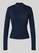 Tommy Hilfiger Slim Fit Langarmshirt aus reiner Baumwolle in Marine, G...