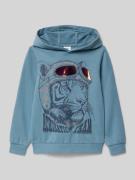 s.Oliver RED LABEL Regular Fit Hoodie aus Baumwoll-Mix in Rauchblau, G...