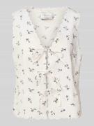 Neo Noir Slim Fit Blusentop mit Häkelspitze Modell 'Bibi' in Offwhite,...