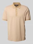 MAERZ Muenchen Slim Fit Poloshirt mit Strukturmuster in Sand, Größe 48