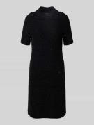 Marc Cain Knielanges Kleid mit Alpaka-Anteil und Pailettenbesatz in Bl...