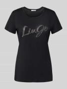 Liu Jo White T-Shirt mit Label-Print in Black, Größe XS