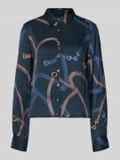 0039 Italy Hemdbluse mit Knopfleiste Modell 'SIA' in Dunkelblau, Größe...