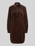 0039 Italy Mini Cordkleid mit Brusttaschen Modell 'MARISA' in Dunkelbr...